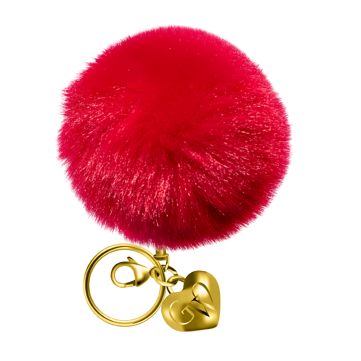 Cerise Heart of Gold Charm & Poof