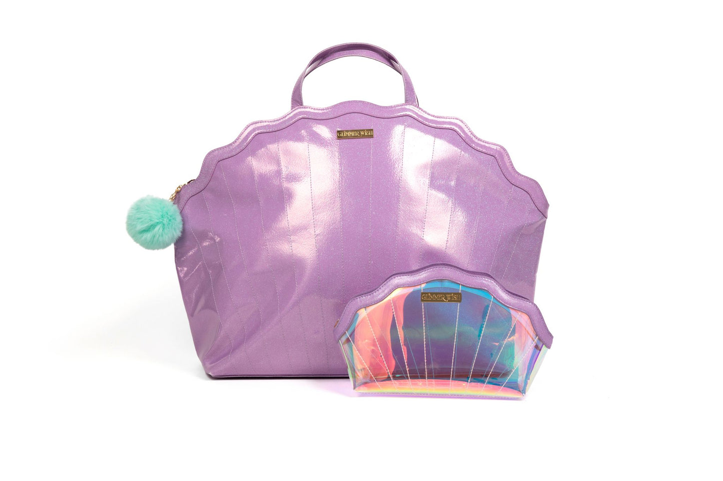 Mermaid Overnight Bag and Shell Cosmetic Bag